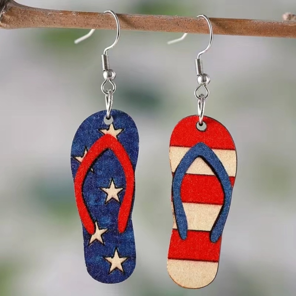 💎New Cartoon 4th of July Flip-Flop Earrings
